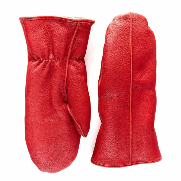 Leather Mittens with Sheepskin