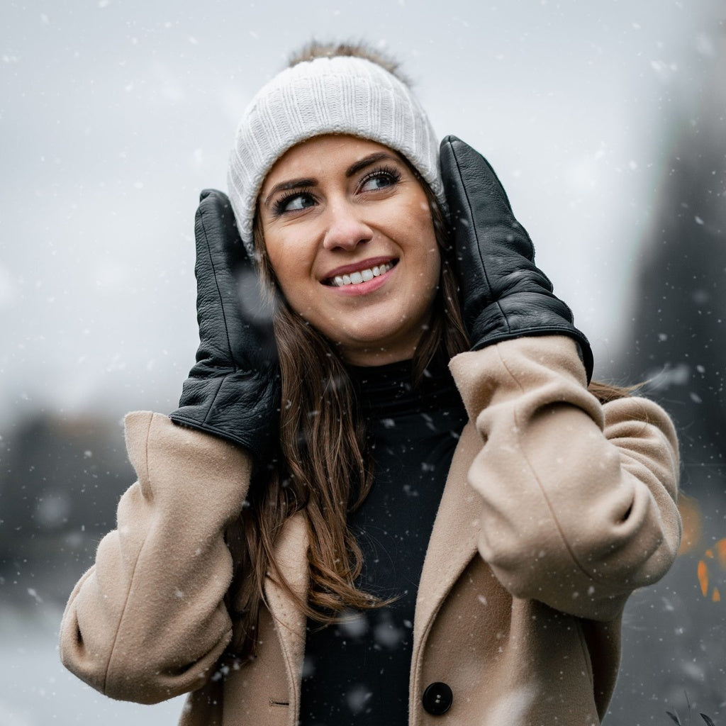 Leather Mittens with Sheepskin