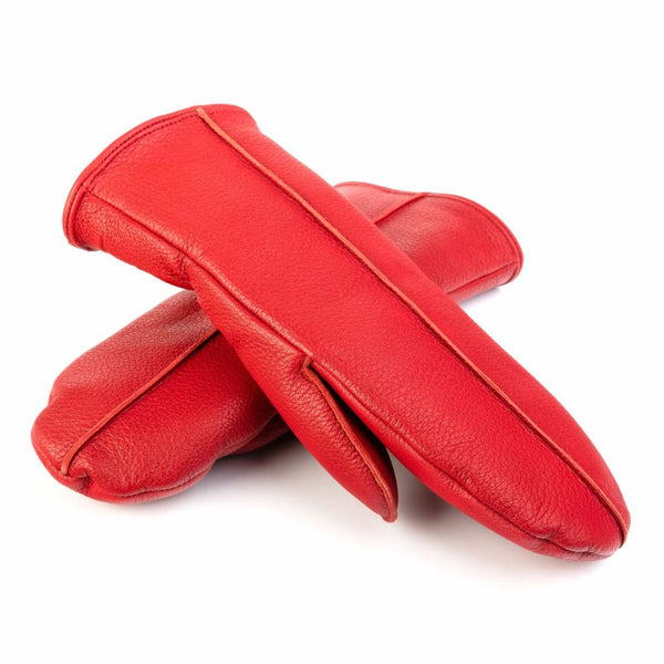 Leather Mittens with Sheepskin