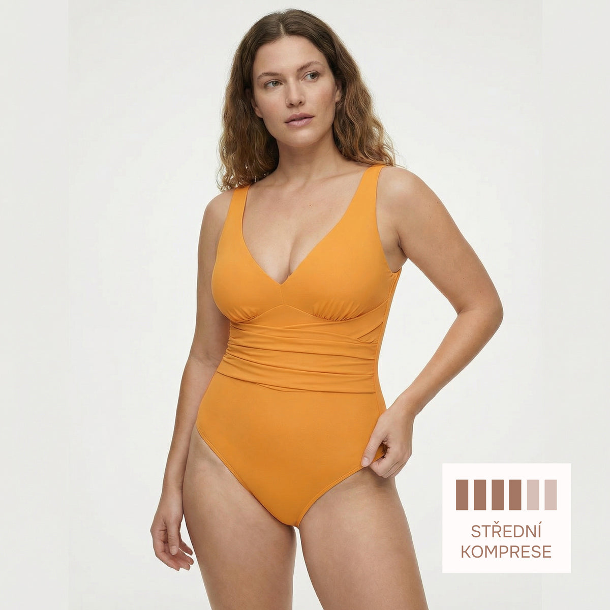 Shaping One-Piece Swimsuit in Classic Cut, ORANGE XL