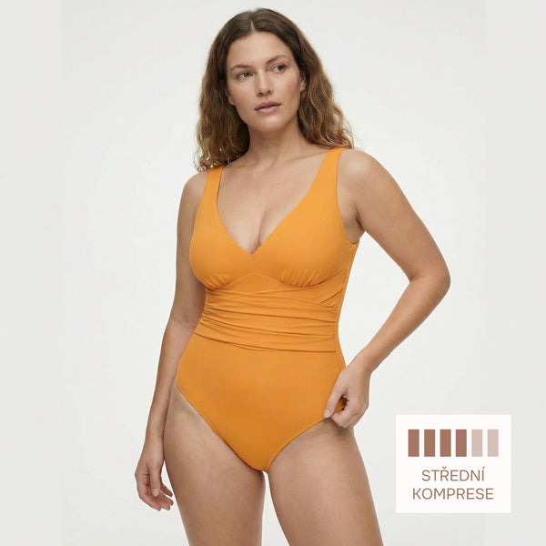 Shaping One-Piece Swimsuit in Classic Cut, ORANGE Size: 3XL