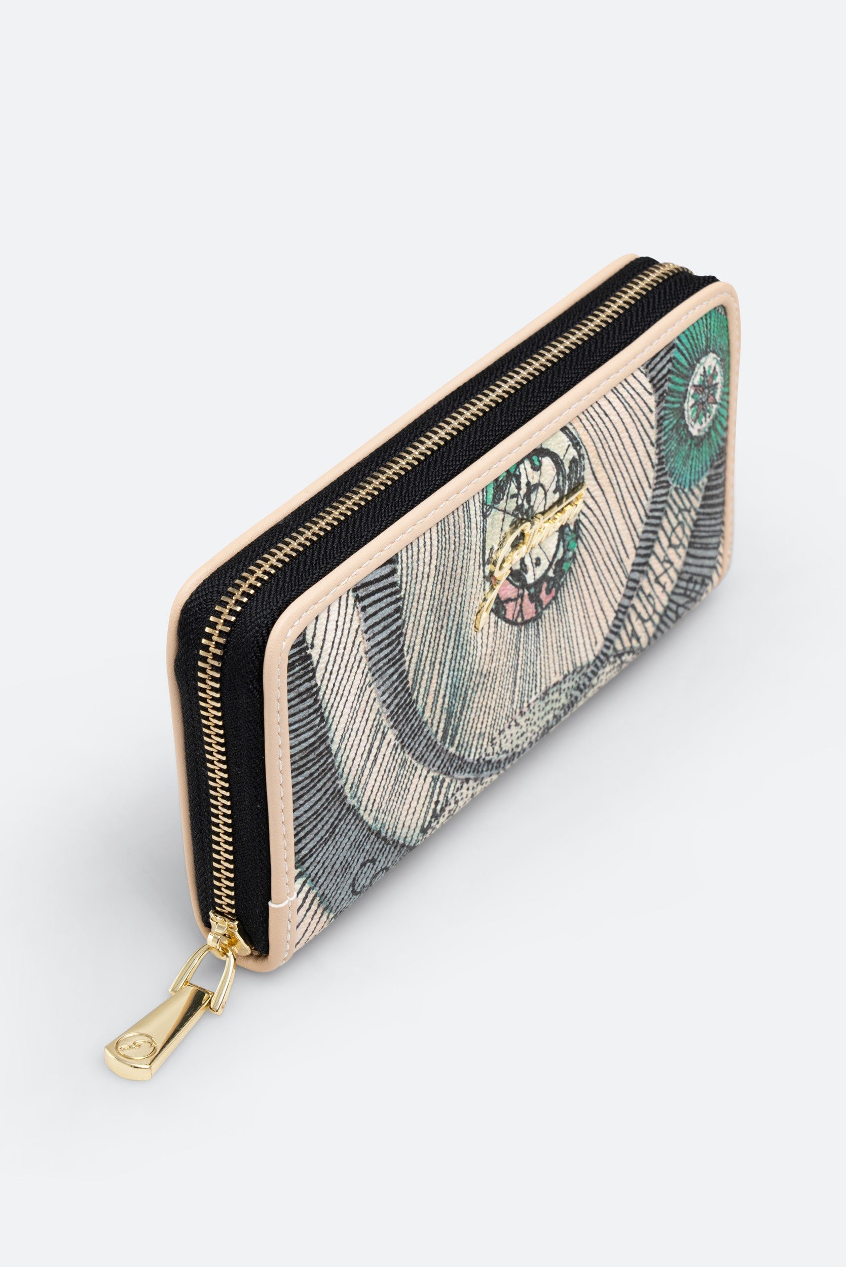 Beige Planetarium Zip Wallet