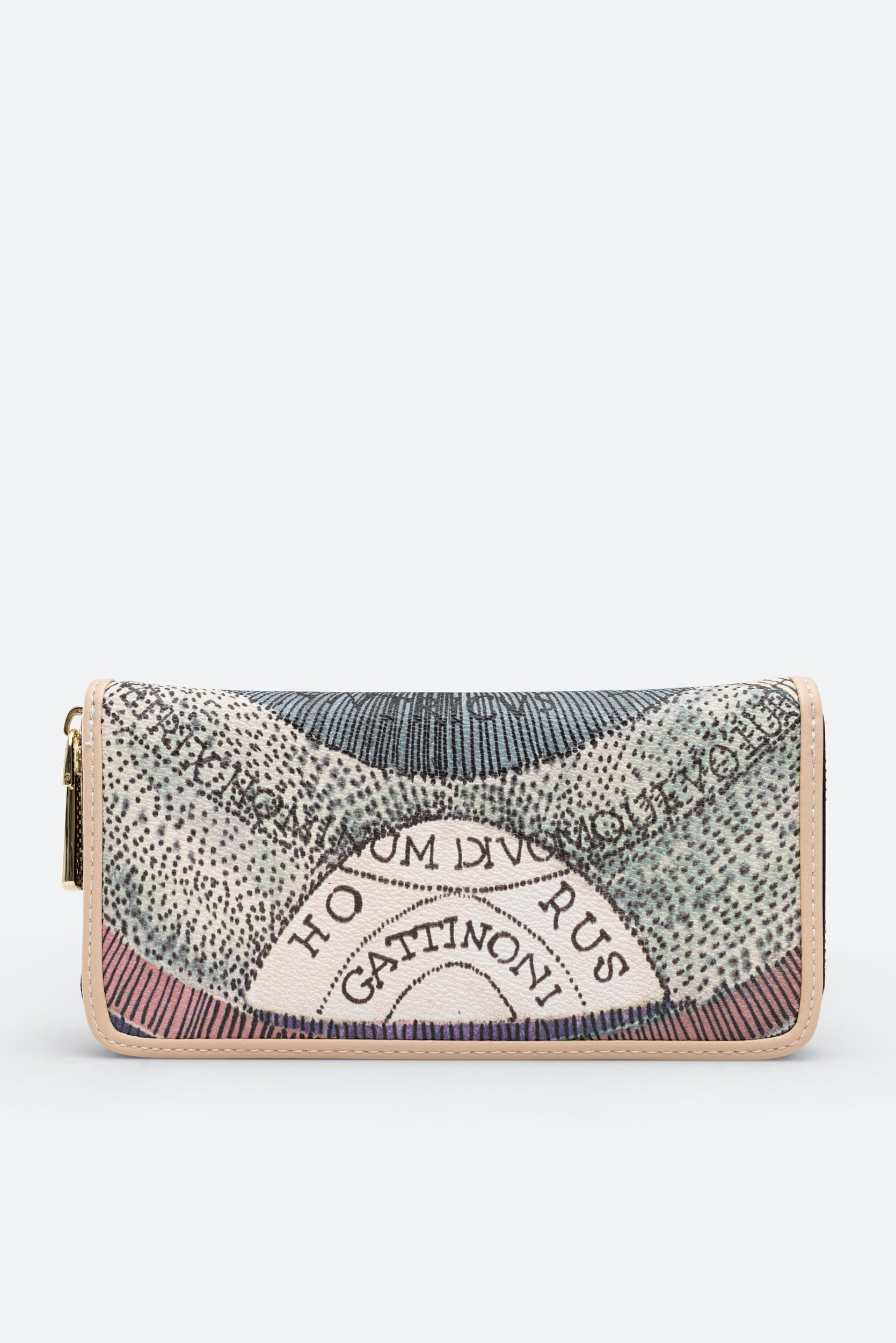 Beige Planetarium Zip Wallet