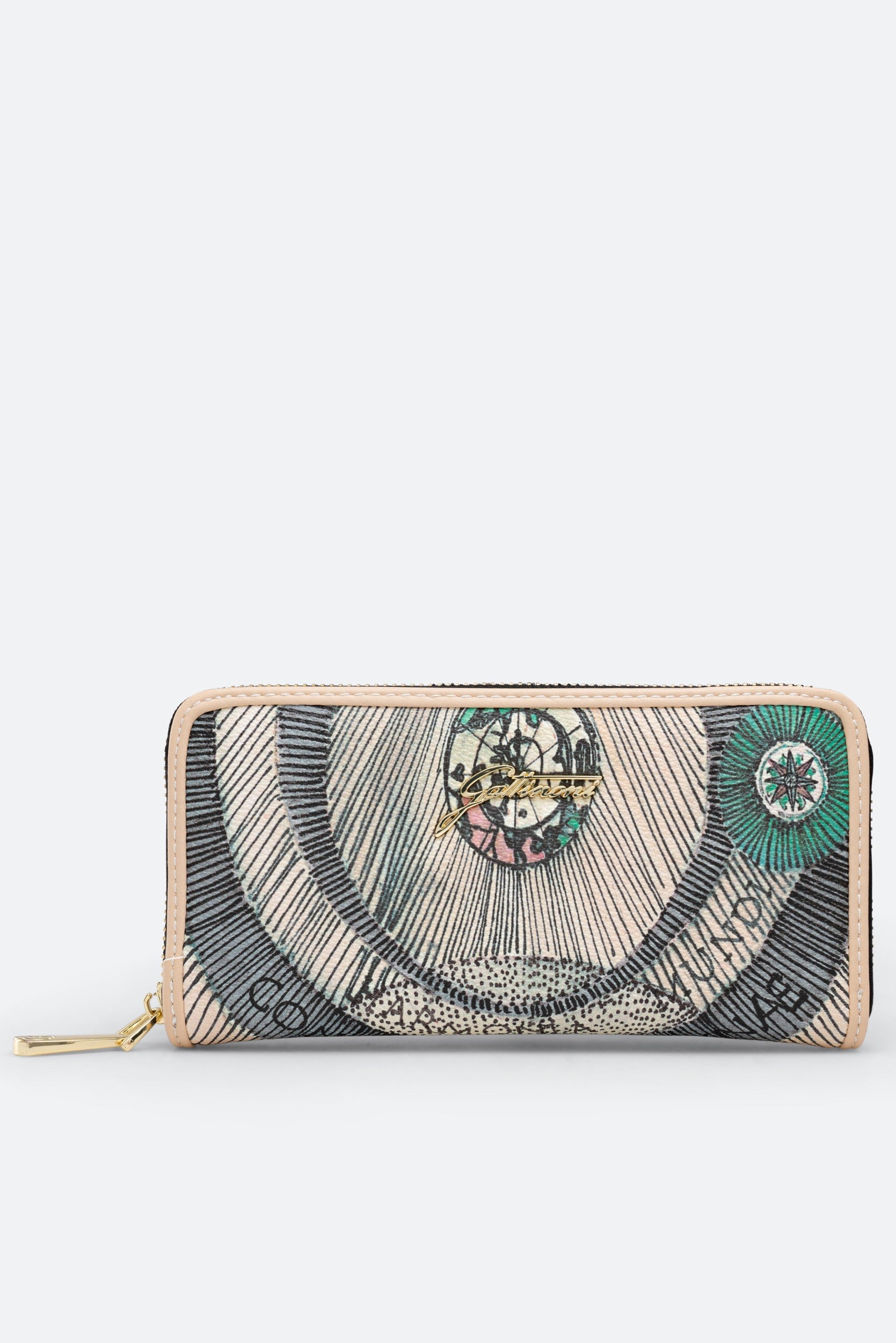 Beige Planetarium Zip Wallet