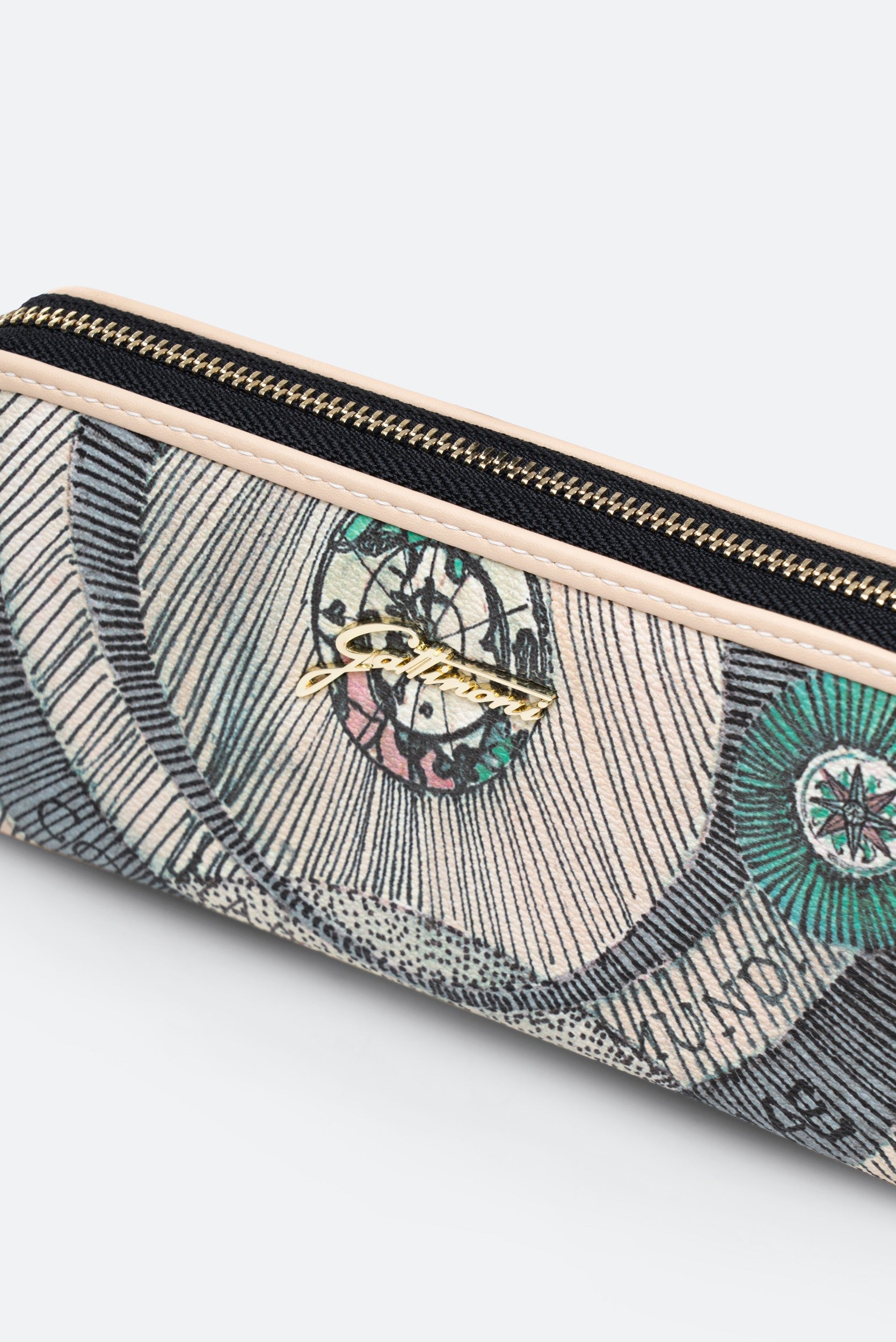 Beige Planetarium Zip Wallet