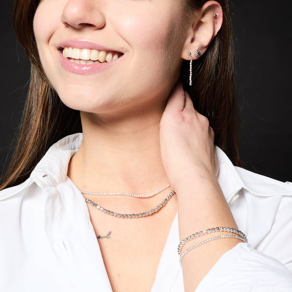 Natural silver necklace ref. LC18