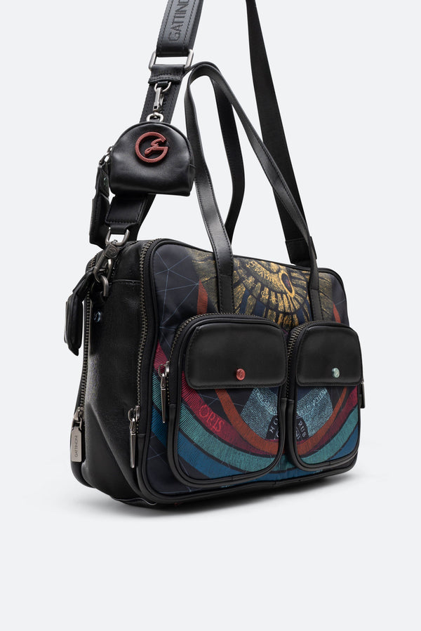 Bag with double front pocket