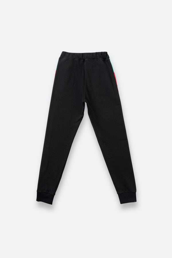 Black jogger pants with Planetarium Black stripe