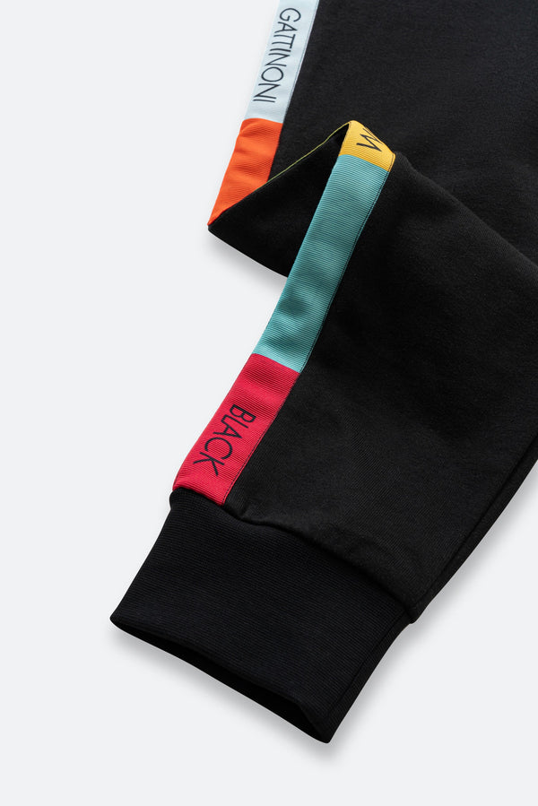 Black jogger pants with Planetarium Black stripe