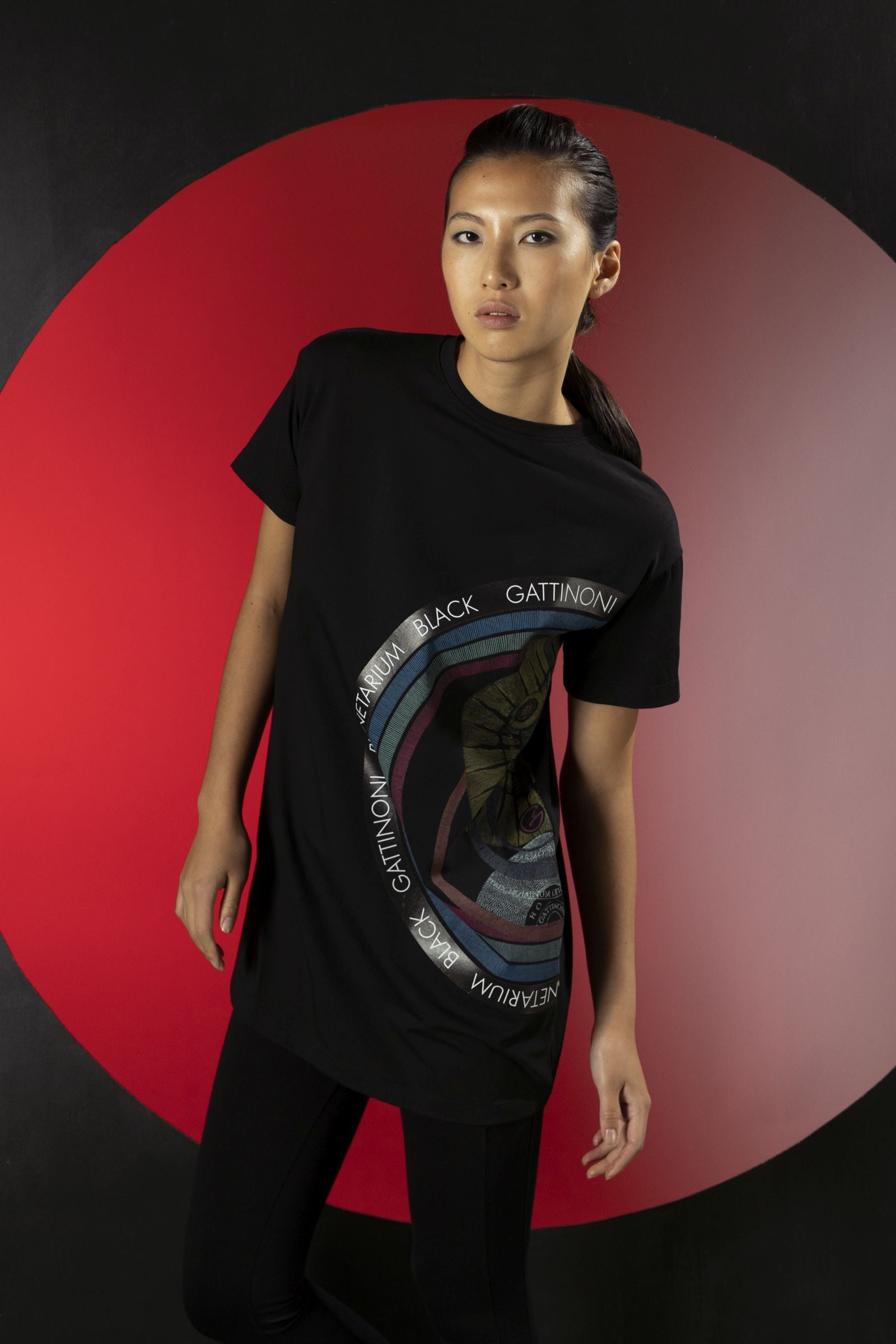 T-shirt logo cercle Planetarium Noir