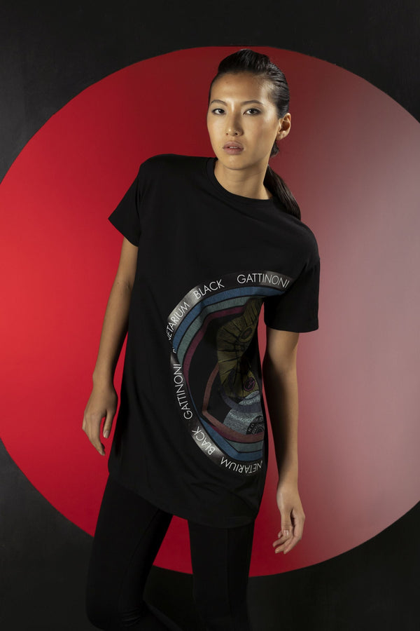 T-shirt logo cercle Planetarium Noir
