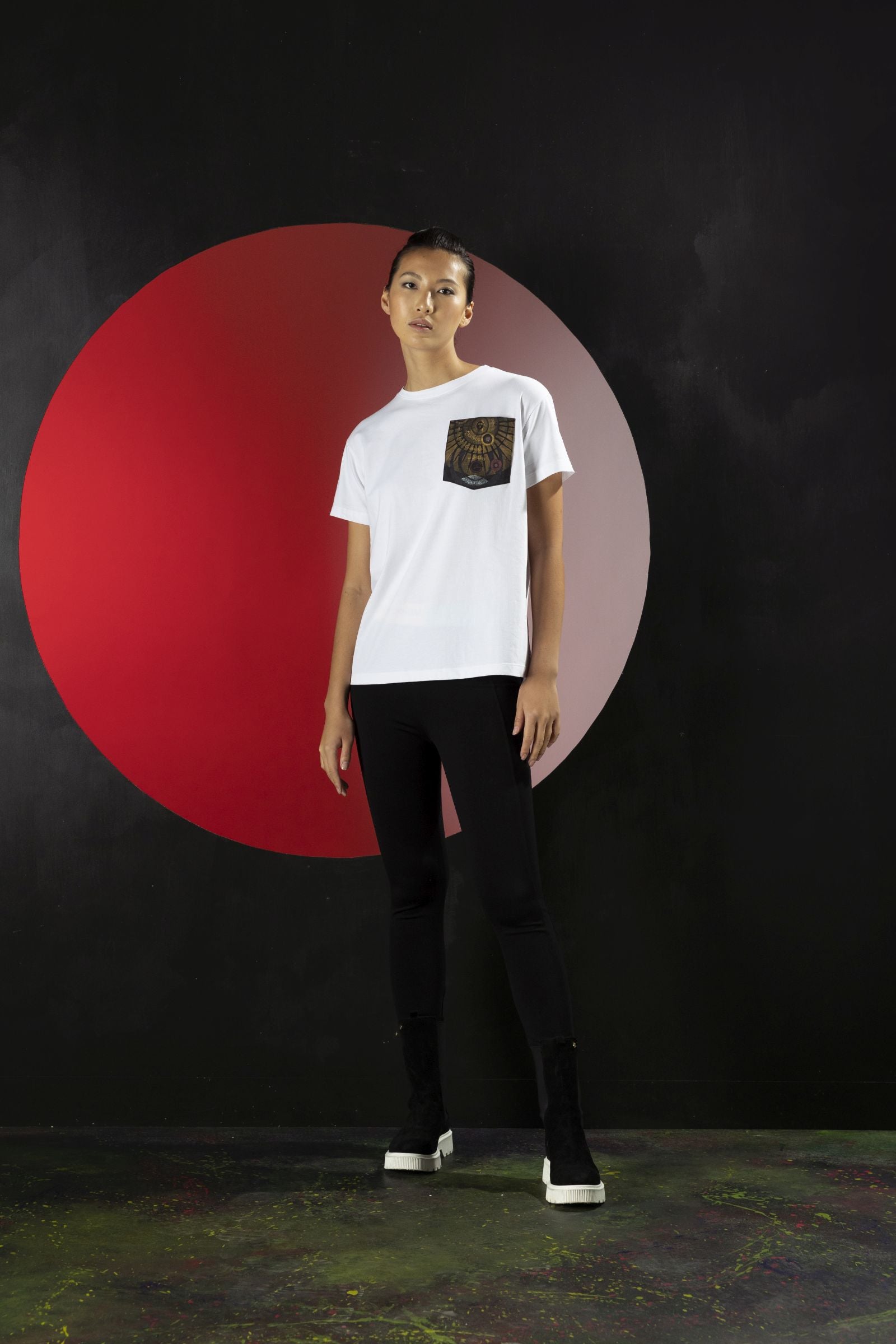 T-shirt with Printed Pocket