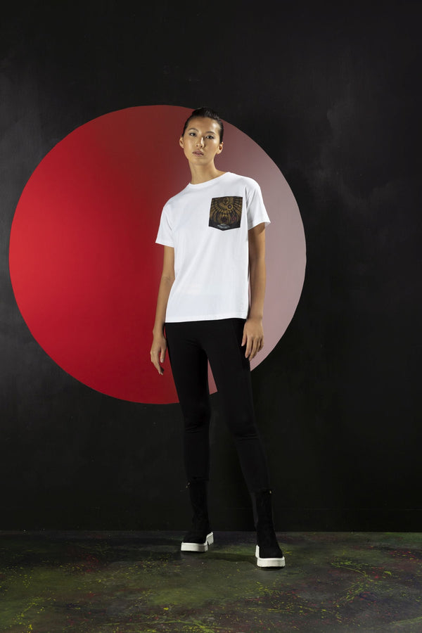 T-shirt with Printed Pocket