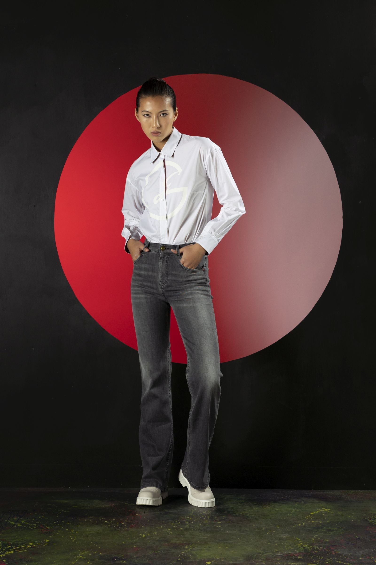 Camicia in popeline bianca