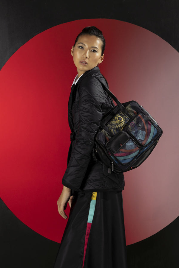 Bag with double front pocket