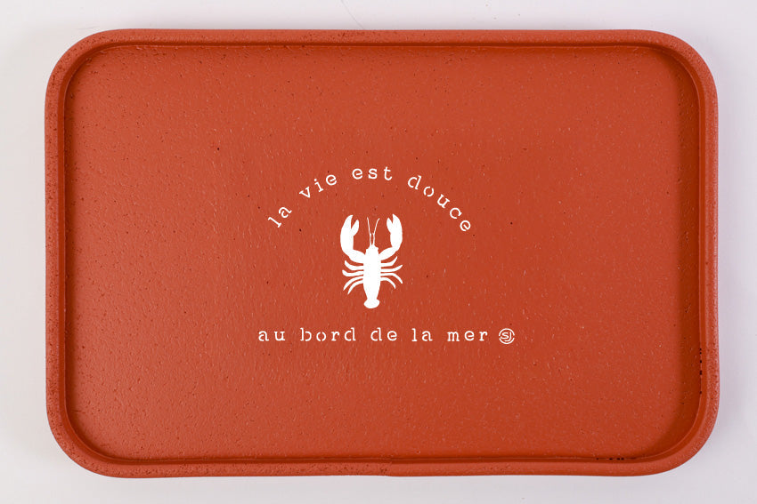 Plateau liège 20x30cm homard la vie est douce