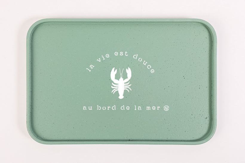 Plateau liège 20x30cm homard la vie est douce