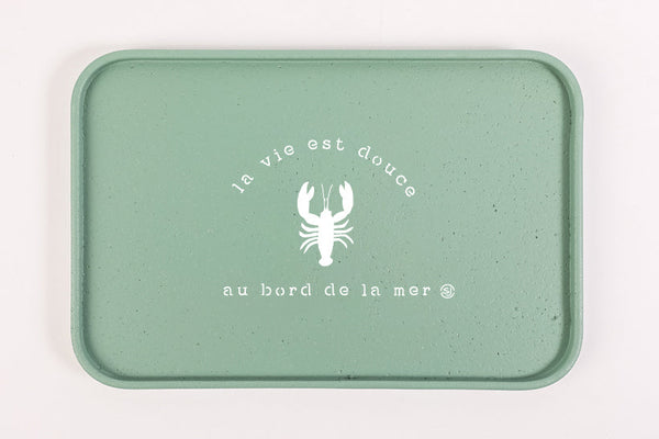Plateau liège 20x30cm homard la vie est douce