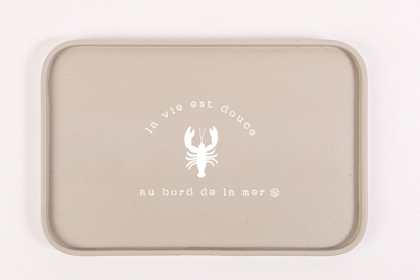 Plateau liège 20x30cm homard la vie est douce