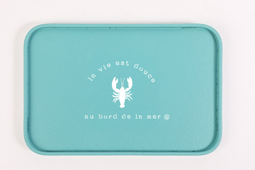 Plateau liège 20x30cm homard la vie est douce