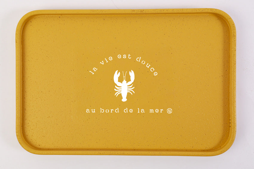 Plateau liège 20x30cm homard la vie est douce