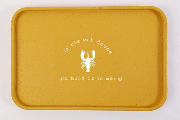 Plateau liège 20x30cm homard la vie est douce