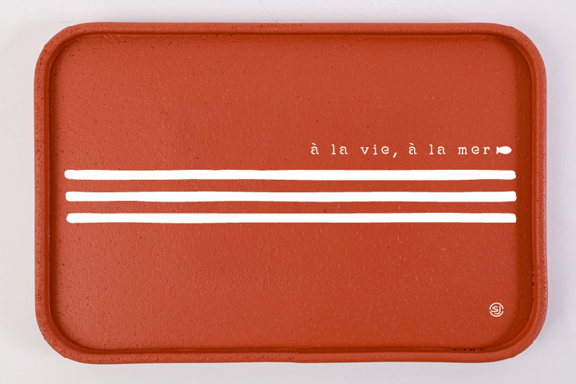 Cork tray 20x30cm sailor stripe