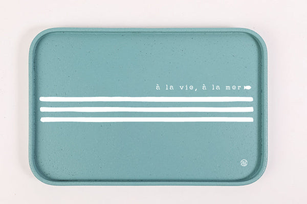 Kurk dienblad 20x30cm zeemanstreep