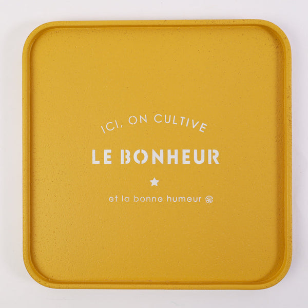 Cork tray 30x30cm here we cultivate happiness