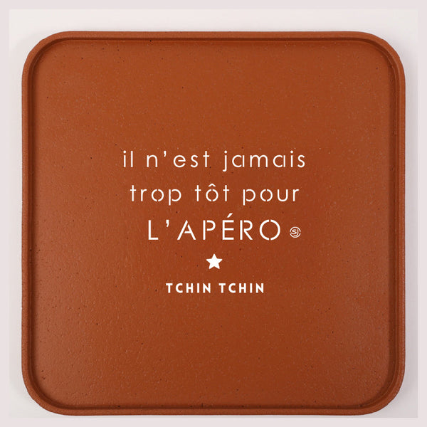 Cork tray 30x30cm it's never too early for an aperitif