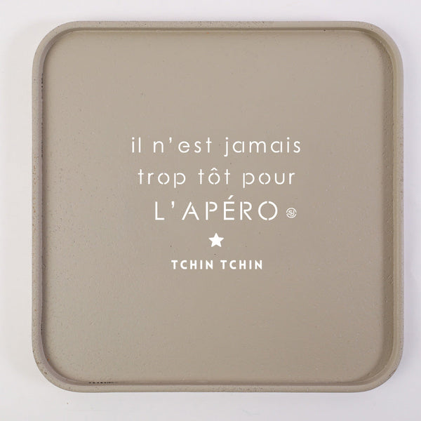 Cork tray 30x30cm it's never too early for an aperitif