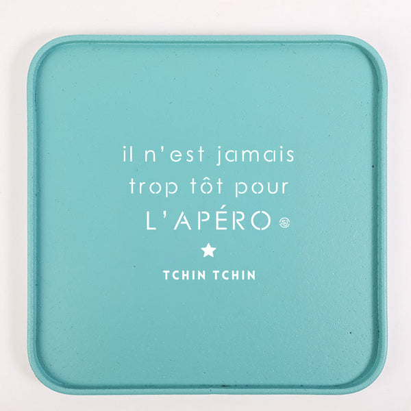 Cork tray 30x30cm it's never too early for an aperitif