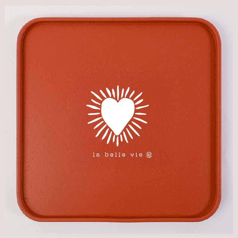 Cork tray 30x30cm heart sun