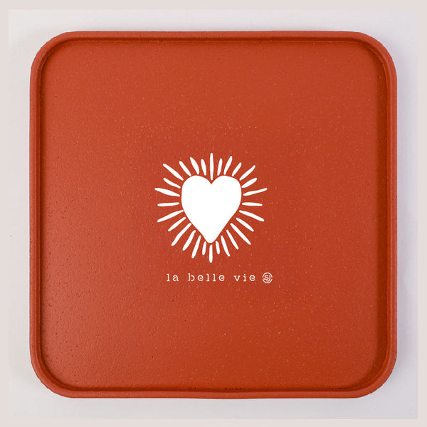 Cork tray 30x30cm heart sun