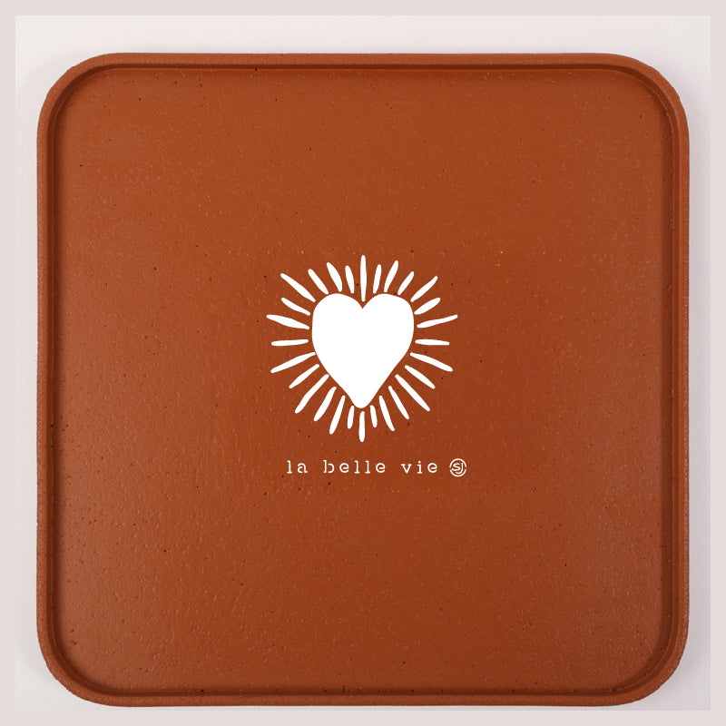 Cork tray 30x30cm heart sun