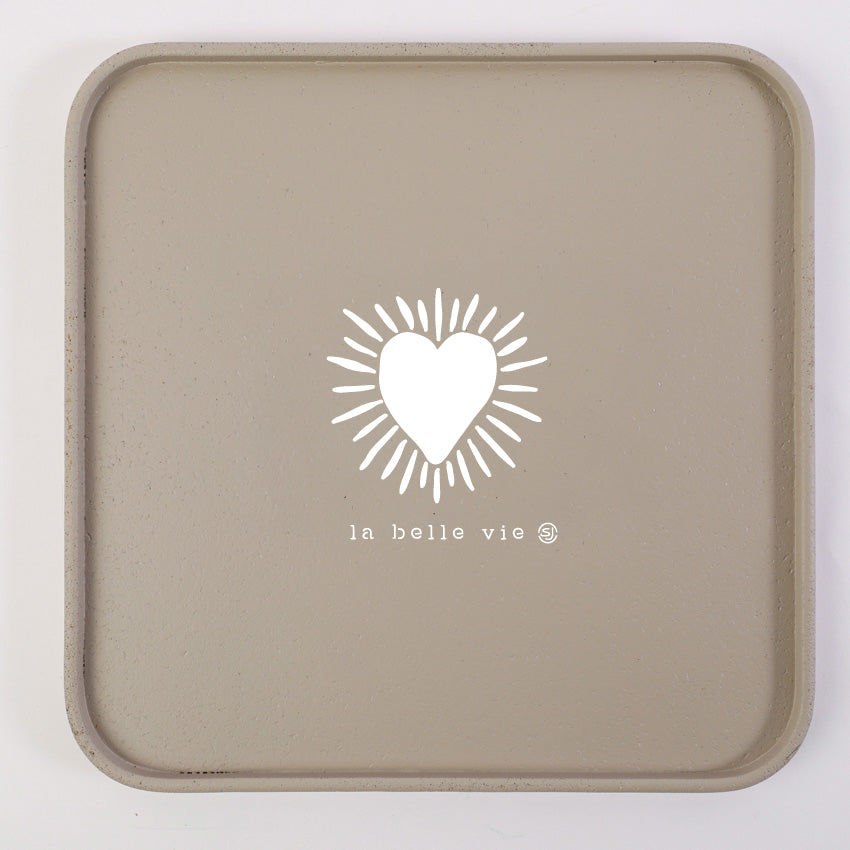 Cork tray 30x30cm heart sun