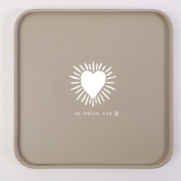 Cork tray 30x30cm heart sun