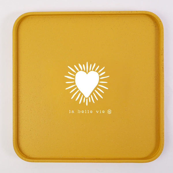 Cork tray 30x30cm heart sun