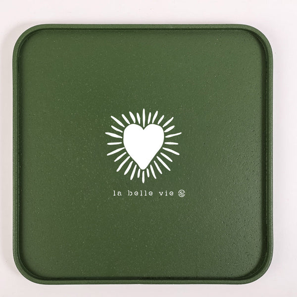 Cork tray 30x30cm heart sun