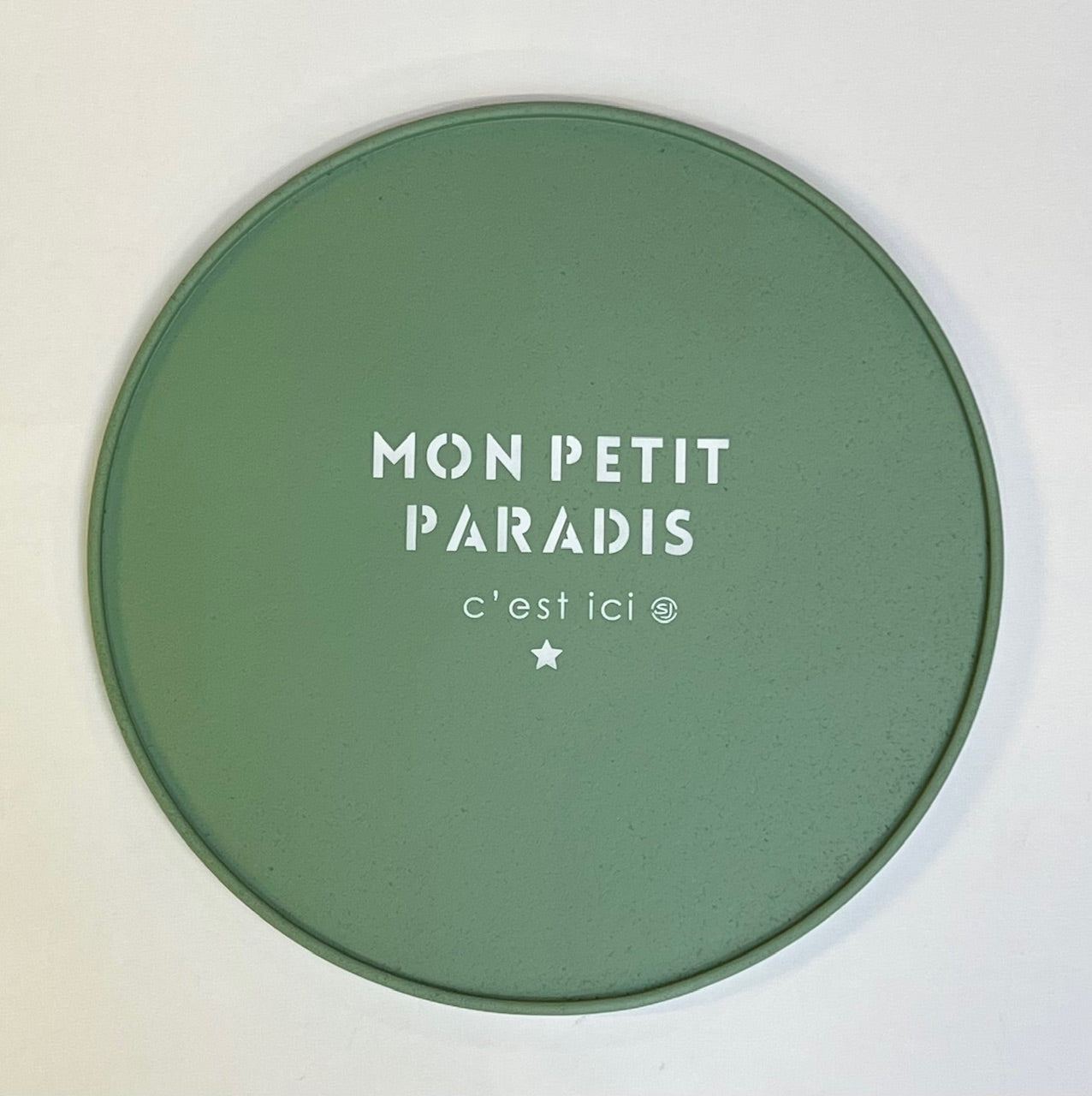 Round cork tray my little paradise is here