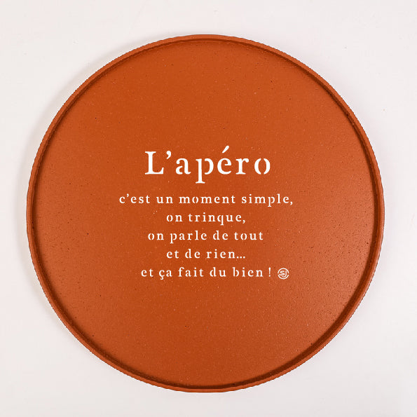 Plateau liège rond l'apéro