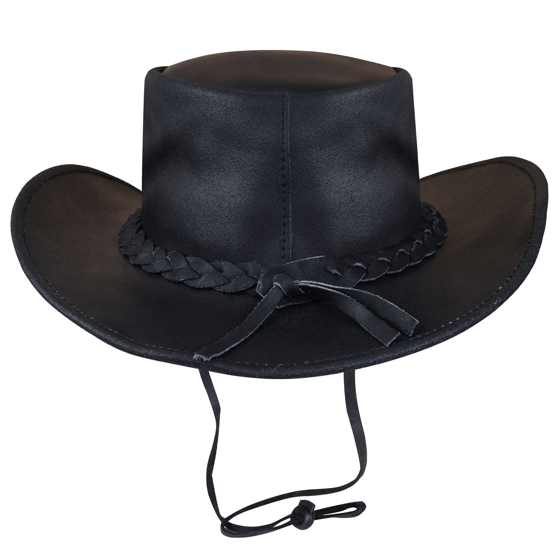 Cappello in pelle nera unisex