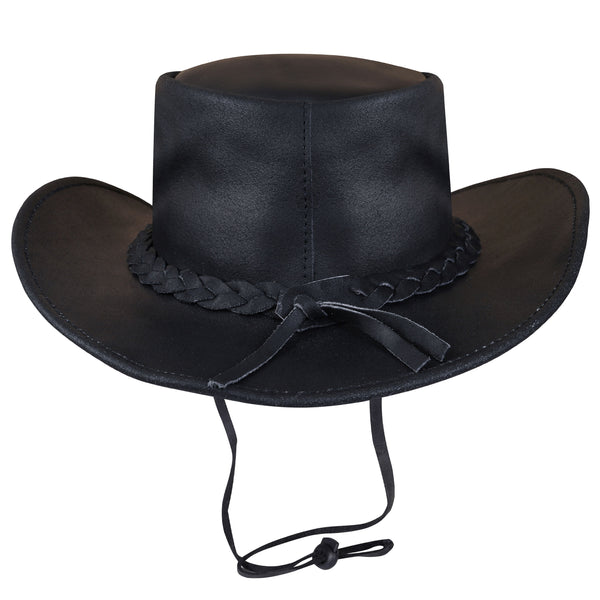 Cappello in pelle nera unisex