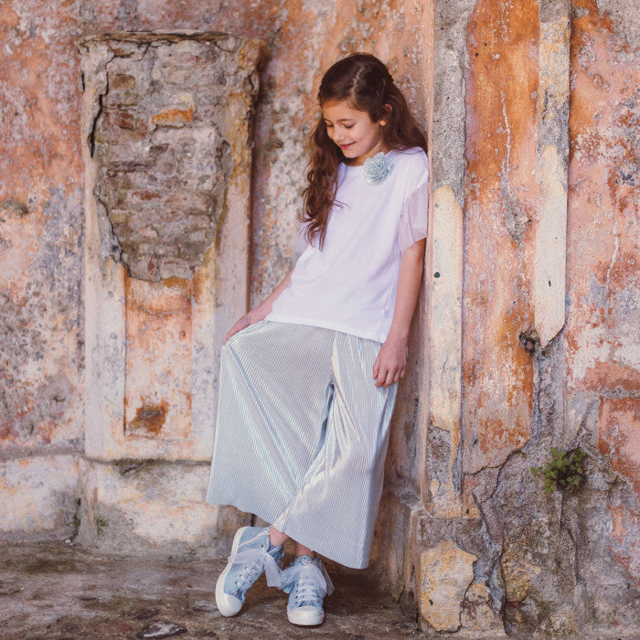 PLEATED BLUE PANTS