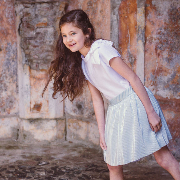 BLUE PLEATED SKIRT