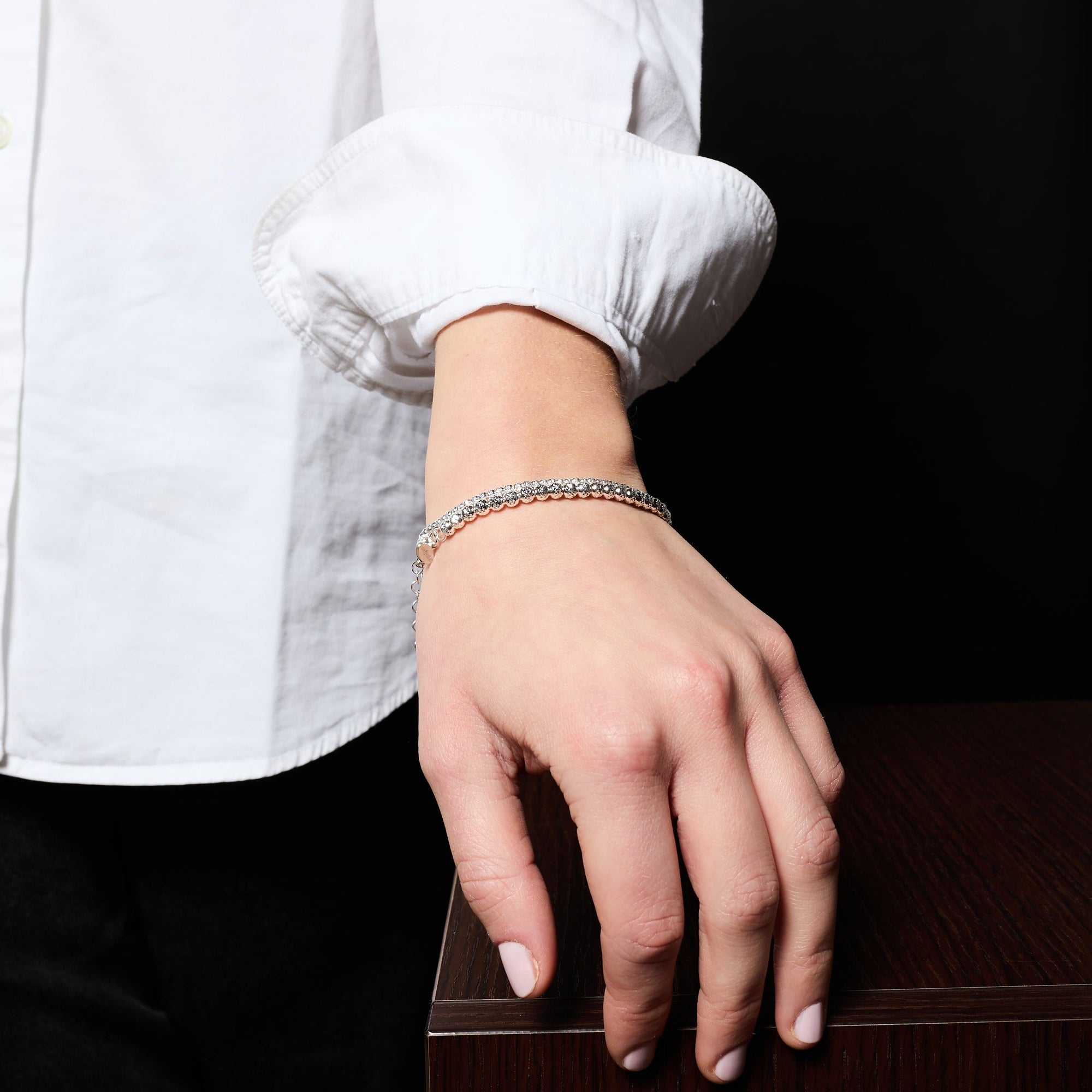Natural silver bracelet ref. LC31