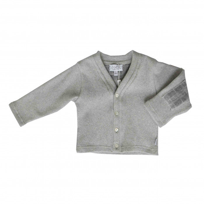 CARDIGAN GRIGIO CHIARO CON TOPPA