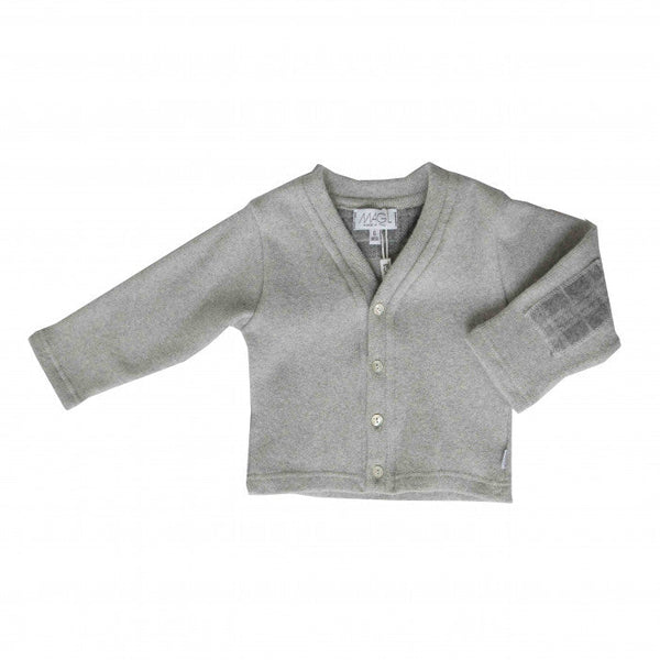 CARDIGAN GRIGIO CHIARO CON TOPPA