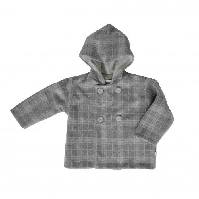 CHECKERED HOODED COAT