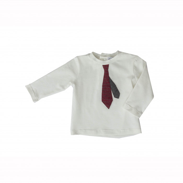T-SHIRT WITH STRIPED TIE